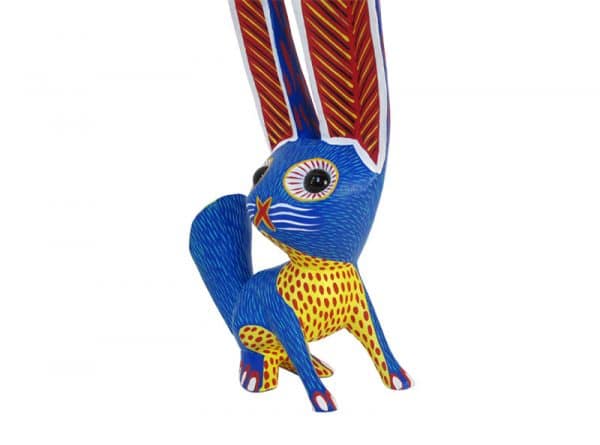 Big-Eared Rabbit, blue/yellow, 17 inches