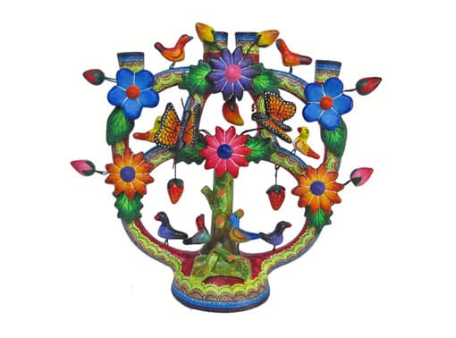 Primavera, Mexican Pottery Candelabra, 21 cm.