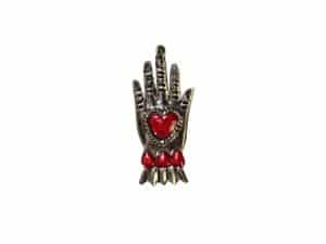 TIN MAGNET - Hamsa Hand With Hearts