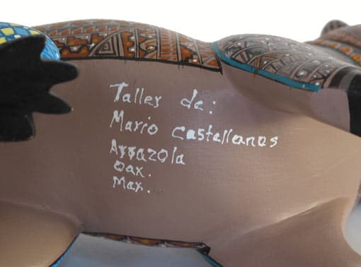 Bear, Oaxacan Wood Carving, Signature