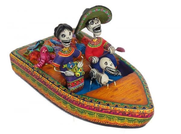 Skeleton Couple In Boat, Front View