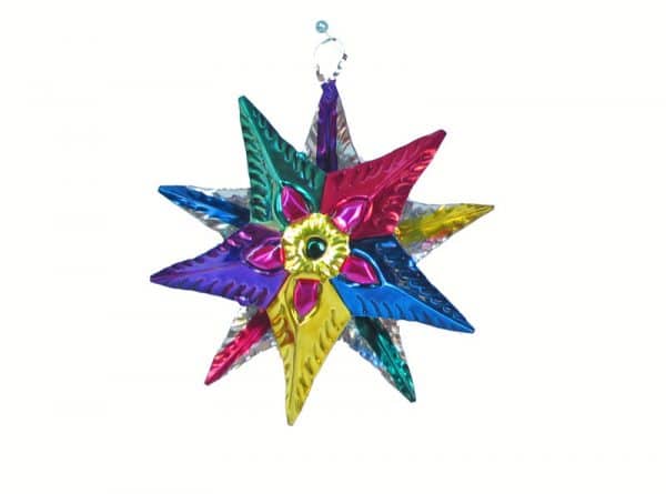 Multi-colored Star Ornament, 4-inch with 10 points