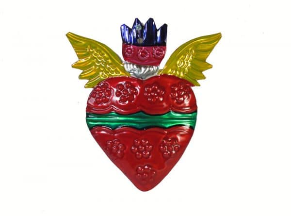 Heart with Angel Wings Ornament, front