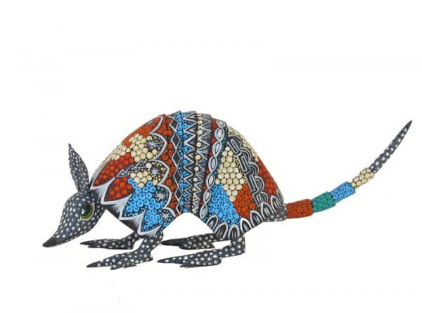 Armadillo Alebrije, by Tribus Mixes, 12-inch long, left side view