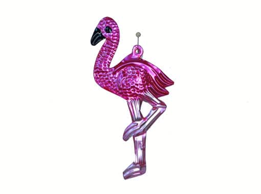 Pink Flamingo, Mexican tin ornament, 5-inch