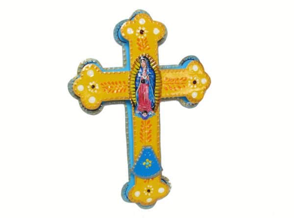 Lady of Guadalupe Cross, 14-inches tall, front view
