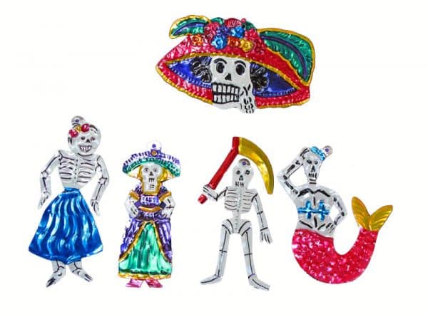Day Of The Dead Ornaments Collection, Five ornaments detail