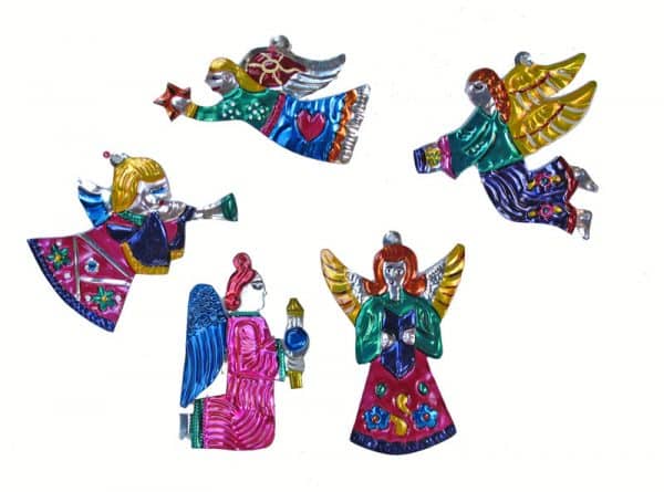 A Tin Angel Collection - 10 different ornaments in covered box
