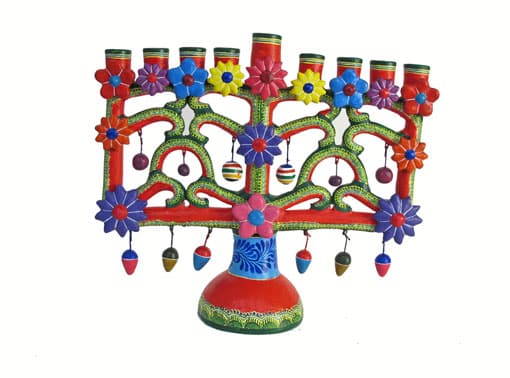 Red And Green Menorah, Front View