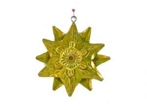 Yellow Star Ornament, 4-inch with 12 points