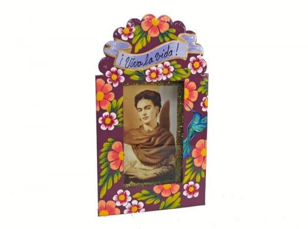 Mexican Tin Nicho, Frida Kahlo, "Viva La Vida", 6-inch