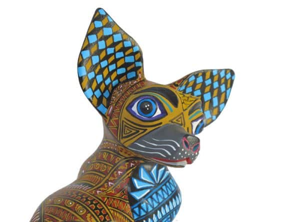 Chihuahua Alebrije by Mario Castellanos, face detail
