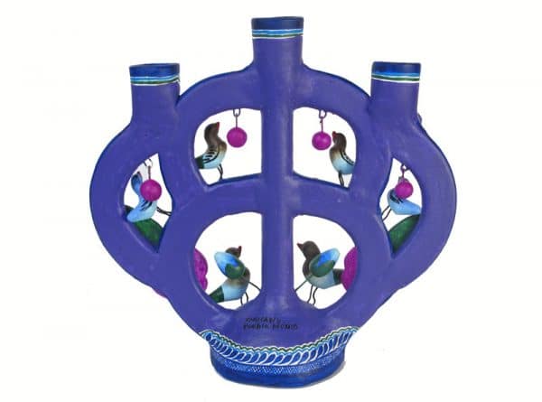 Lavender Candelera, Mexican Pottery, 8-inch (21 cm.) back