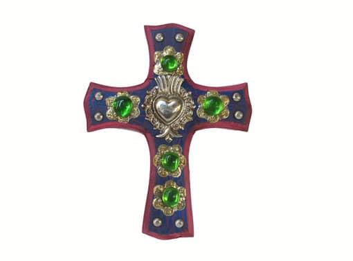 Cross with Green Gems, front view