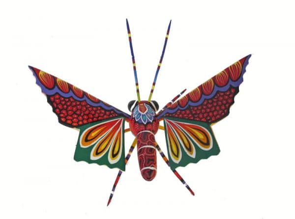 Butterfly Wood Carving, by Blas Family, wing-span 8 inches, top view