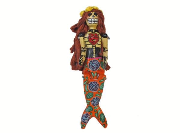 Skeleton Mermaid with Rag Doll Hair, 18-inch