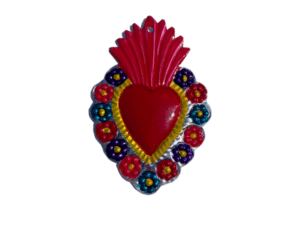 Flaming Heart Floral Border Ornament