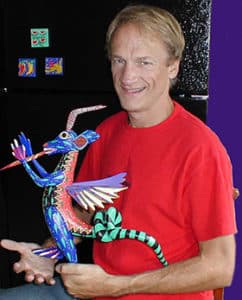 Phil Saviano In Mexico Holding An Alebrija Dragon