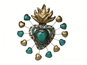 Green & Gold Hearts Wall Plaque