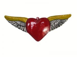 heart with yellow wings ornament