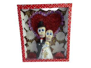 Wedding Couple In Love Diorama Box, front view