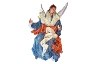 Blue Neapolitan Nativity Angel, front view