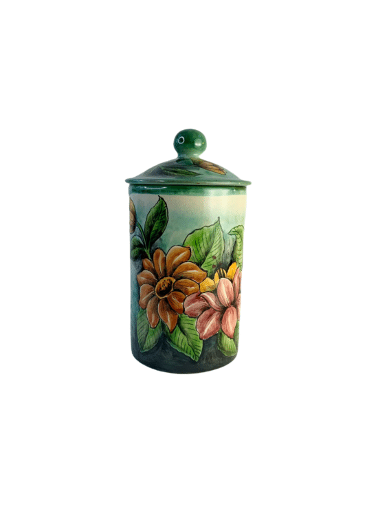 Green Jar With Hummingbird Design, View 2