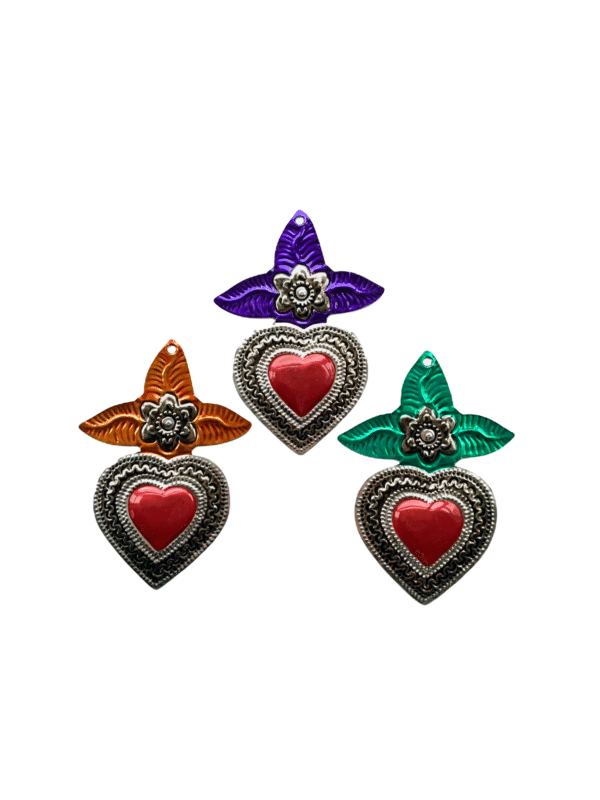 Hearts with Flowers Ornaments Set