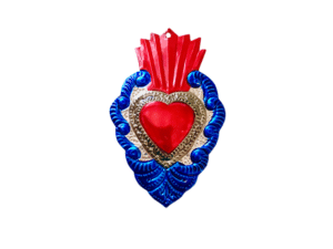 heart with blue border ornament