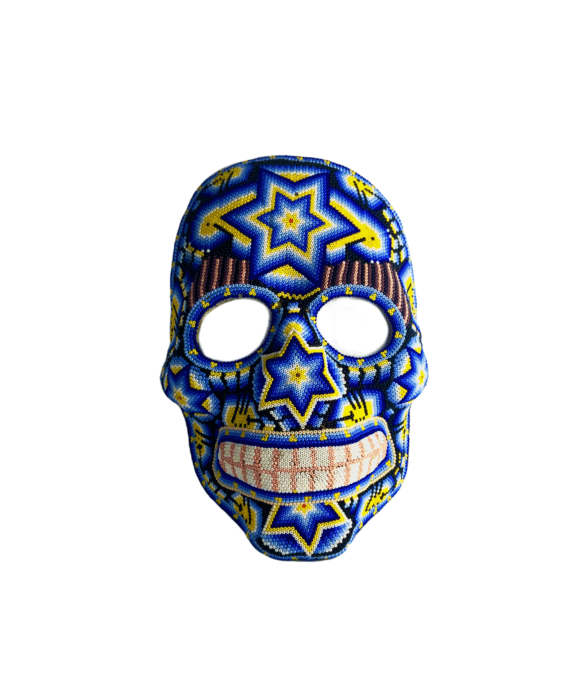 Huichol bead mask with stars