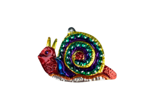 Red Snail Tin Ornament