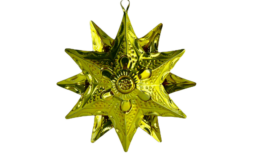 Gold 12 Point Star Ornament