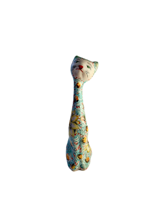 Floral Cat Figurine, front view