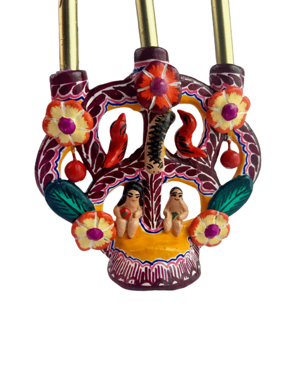 Adam and Eve Miniature Candelabra, front detail view