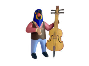 Parrot Double Bass Player, Nahual by Avelino Perez, Front View