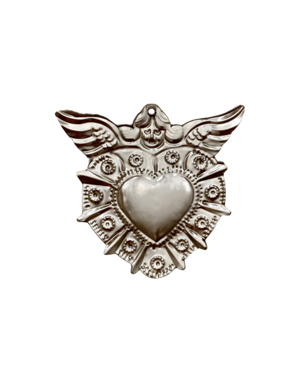 Pink Heart with Angel Ornament, back