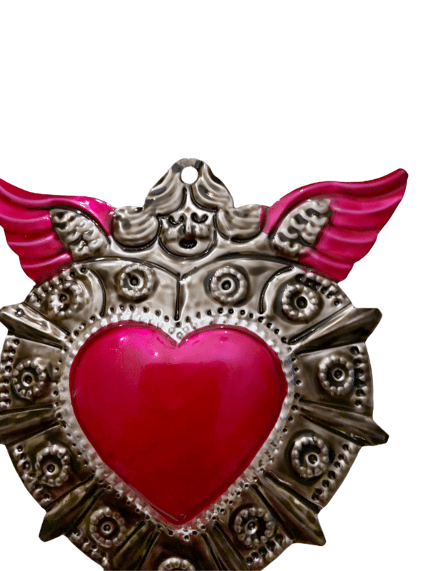 Pink Heart with Angel Ornament, detail