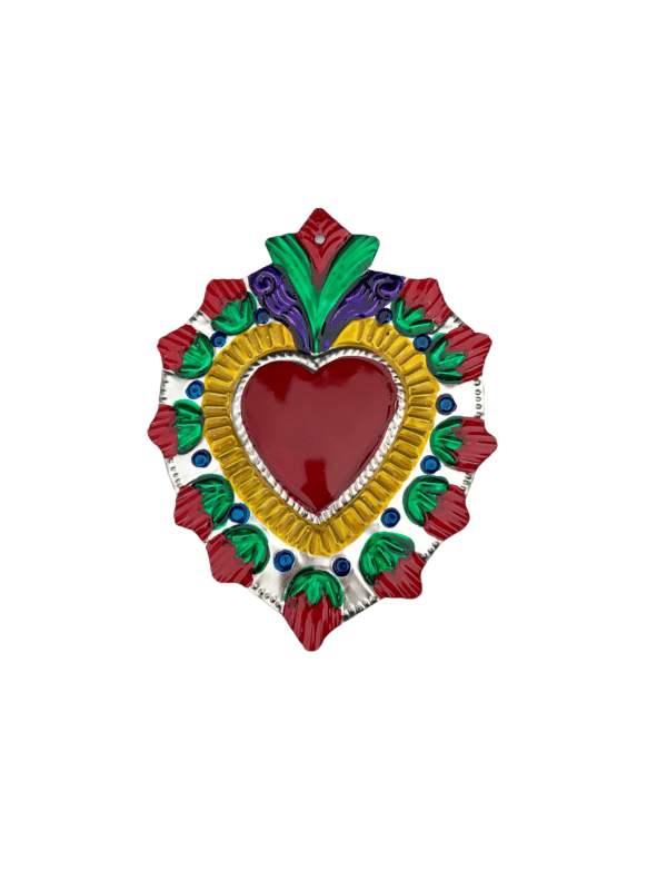 Heart With Red Buds Ornament Front