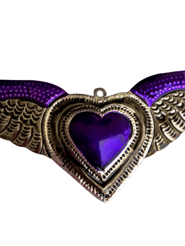 Purple Heart with Wings Ornament Detail