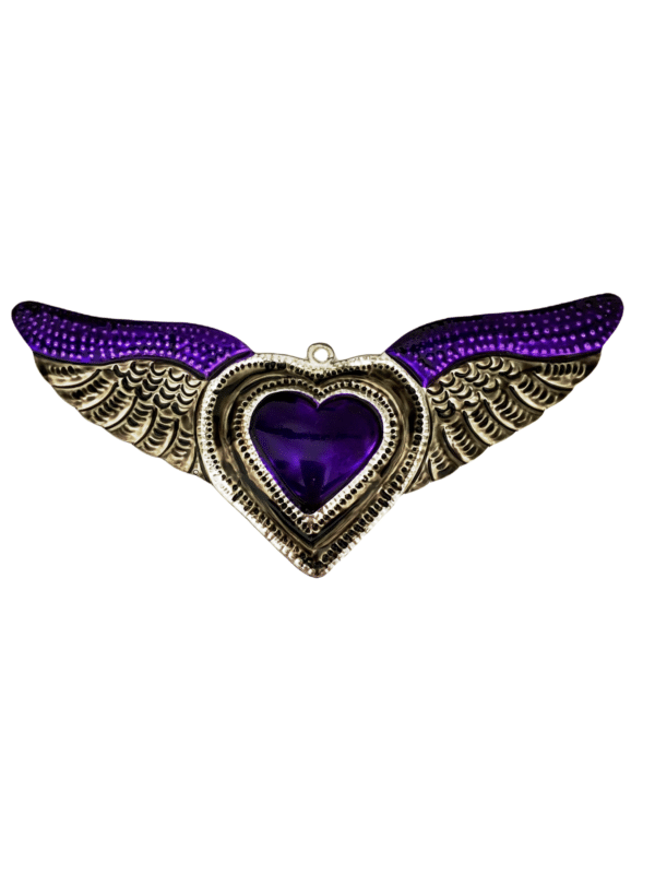 Purple Heart with Wings Ornament