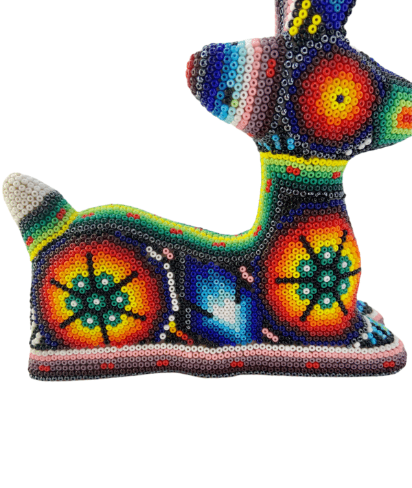 Huichol Deer with Green Flower View 4