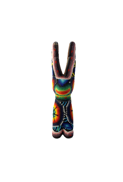 Huichol Deer with Green Flower View 3