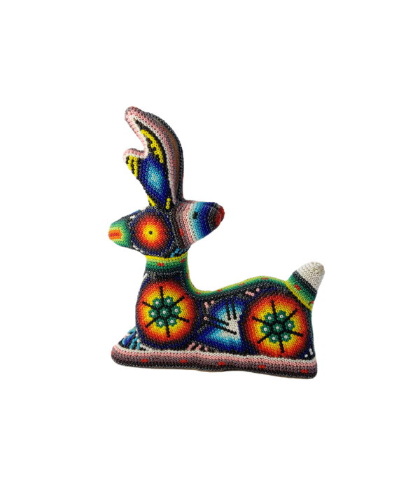 Huichol Deer with Green Flower View 2