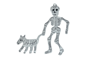 Skeleton Dog Walker, Day Of The Dead Wall Plaque, Product Picture