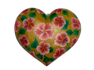 Pink Floral Heart Plaque, front