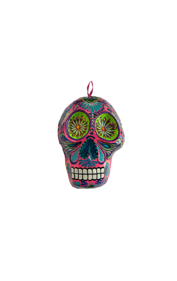 Small Pink Skull Mask, Product Picture, Made of paper maché