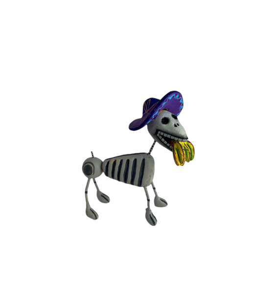 Skeleton Dog Figurine, right side view