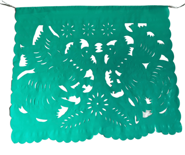 green floral picado banner