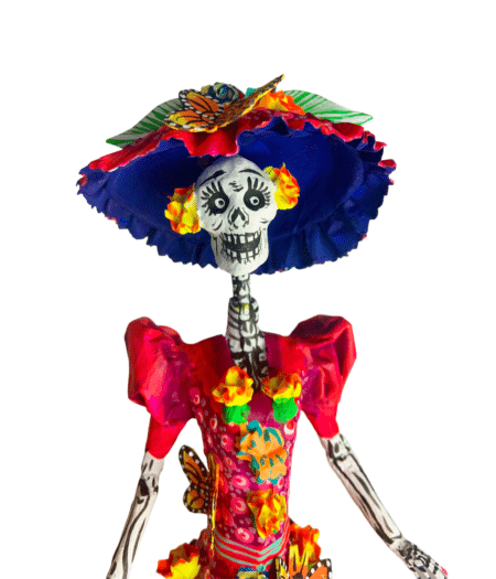 Small La Catrina In Pink, Face Detail