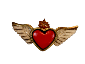 Red Heart and Wings Wall Plaque, front view 1  